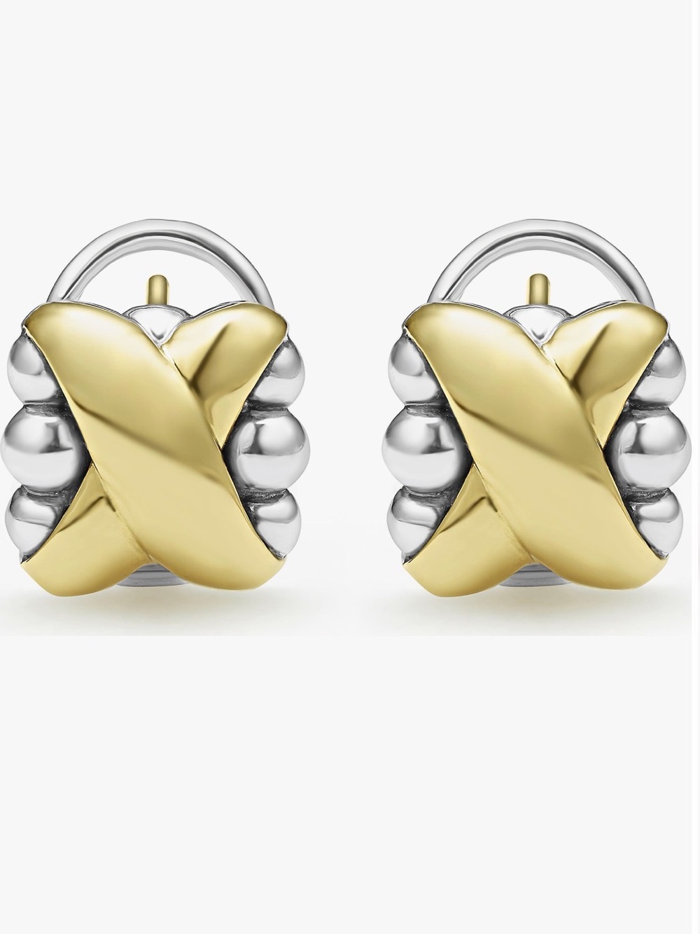 Lagos embrace omega earring 2 tone. Removed the clamp of the earring by jewler